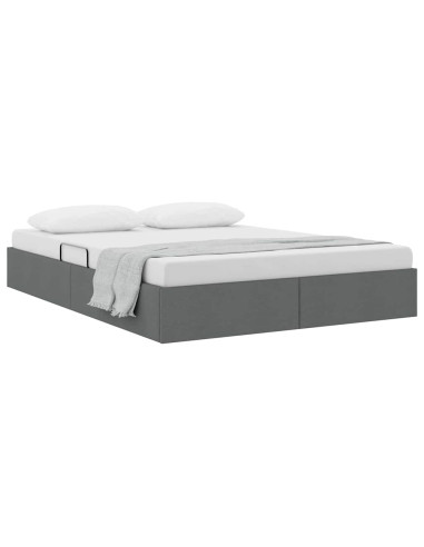 Letto con Contenitore Grigio scuro 135 x 190 cm Tessuto