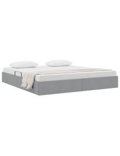 Letto con Contenitore Grigio chiaro 180 x 200 cm Tessuto 2