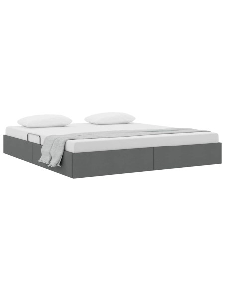 Letto con Contenitore Grigio scuro 180 x 200 cm Tessuto