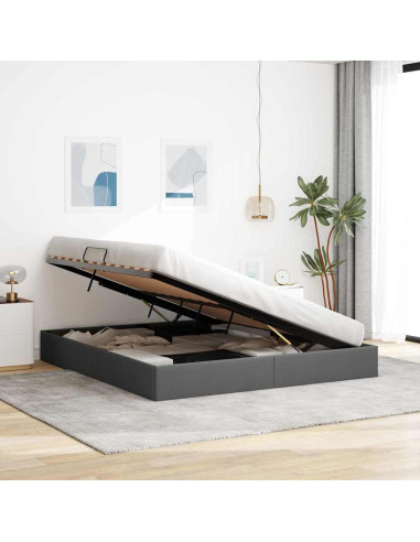 Letto con Contenitore Grigio scuro 180 x 200 cm Tessuto