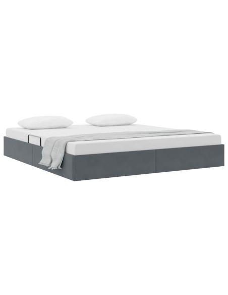 Letto con Contenitore Grigio scuro 180 x 200 cm Velluto