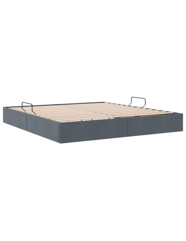 Letto con Contenitore Grigio scuro 180 x 200 cm Velluto