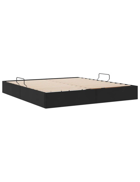 Letto con Contenitore con materasso Nero 180 x 200 cm Velluto