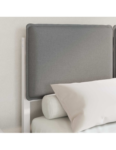 Letto con Testiera Rivestita Grigio chiaro 120 x 200 cm