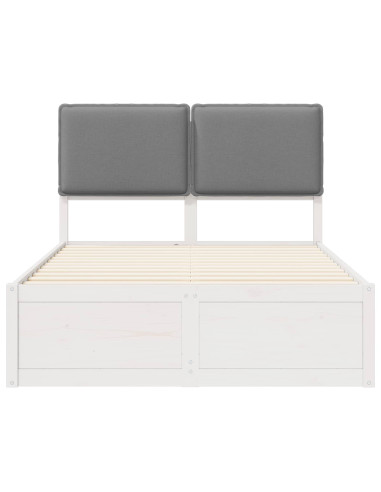 Letto con Testiera Rivestita Grigio chiaro 120 x 200 cm
