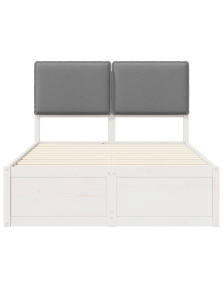 Letto con Testiera Rivestita Grigio chiaro 120 x 200 cm