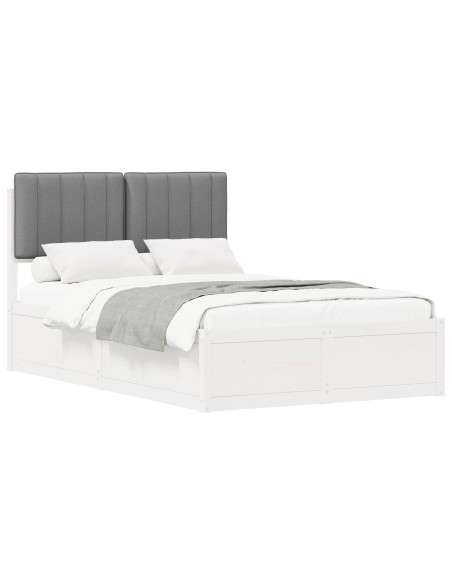 Letto con Testiera Rivestita Grigio chiaro 120 x 190 cm