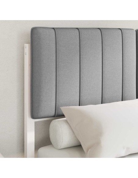 Letto con Testiera Rivestita Grigio chiaro 120 x 190 cm