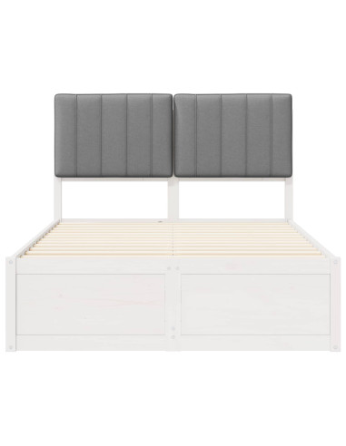 Letto con Testiera Rivestita Grigio chiaro 120 x 190 cm