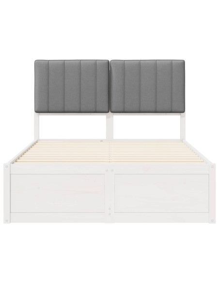 Letto con Testiera Rivestita Grigio chiaro 120 x 190 cm