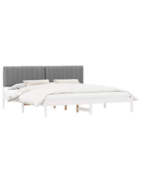 Letto con Testiera Rivestita Grigio chiaro 200 x 200 cm