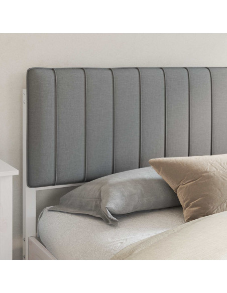 Letto con Testiera Rivestita Grigio chiaro 200 x 200 cm