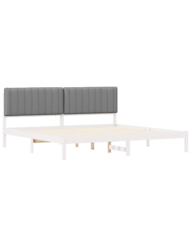 Letto con Testiera Rivestita Grigio chiaro 200 x 200 cm