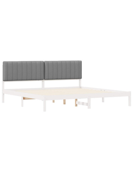 Letto con Testiera Rivestita Grigio chiaro 200 x 200 cm
