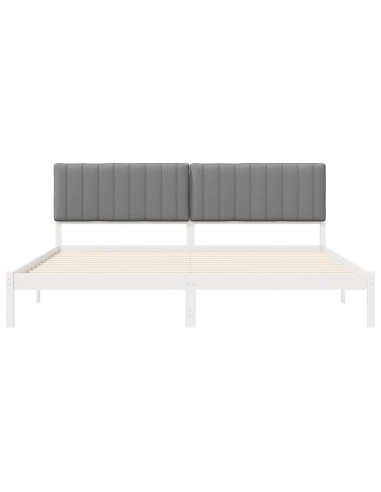 Letto con Testiera Rivestita Grigio chiaro 200 x 200 cm