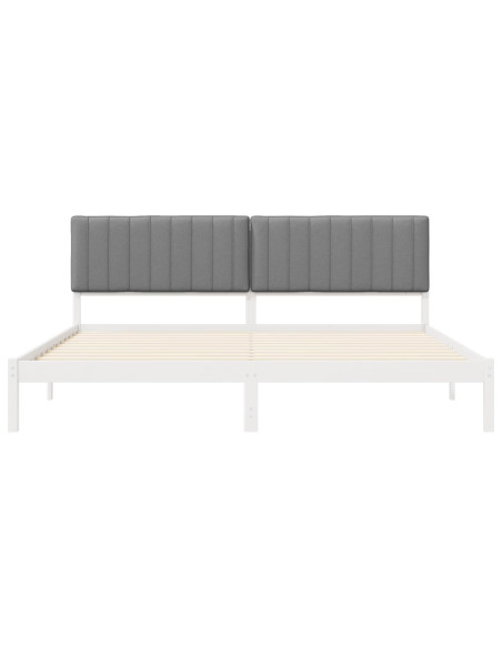 Letto con Testiera Rivestita Grigio chiaro 200 x 200 cm