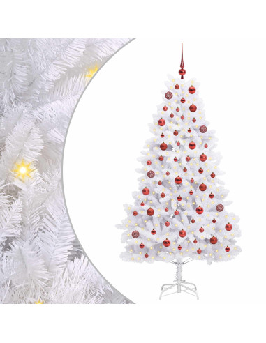 Albero di Natale Artificiale con Rami Pieghevoli Bianco 180 cm