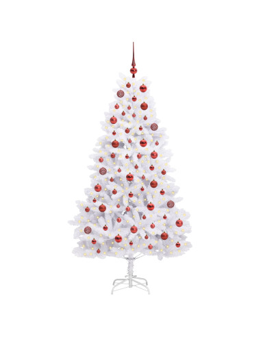 Albero di Natale Artificiale con Rami Pieghevoli Bianco 180 cm