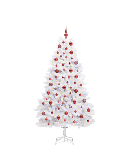 Albero di Natale Artificiale con Rami Pieghevoli Bianco 180 cm