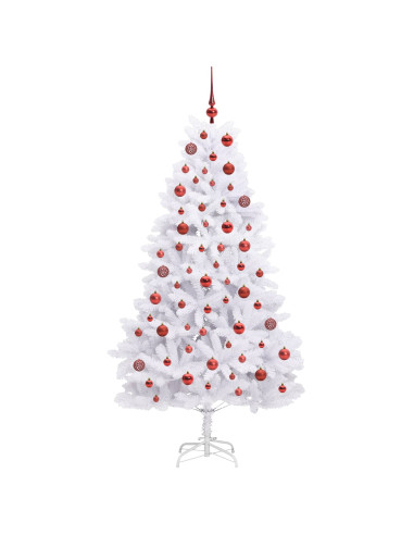 Albero di Natale Artificiale con Rami Pieghevoli Bianco 180 cm