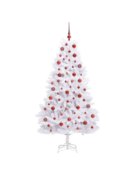 Albero di Natale Artificiale con Rami Pieghevoli Bianco 180 cm