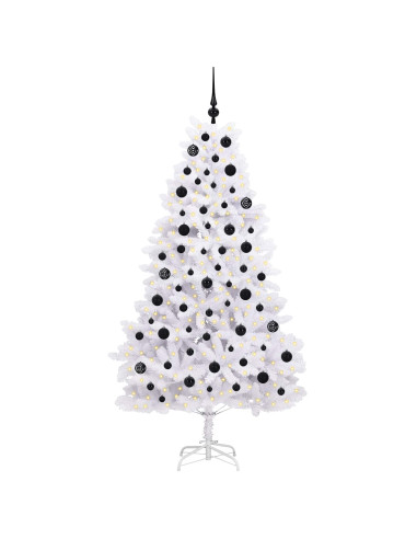 Albero di Natale Artificiale con Rami Pieghevoli Bianco 180 cm