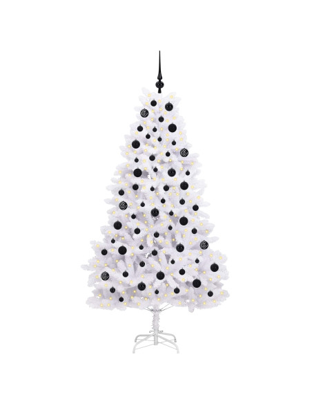 Albero di Natale Artificiale con Rami Pieghevoli Bianco 180 cm