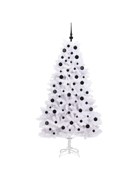 Albero di Natale Artificiale con Rami Pieghevoli Bianco 180 cm