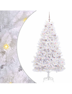 Albero di Natale Artificiale con Rami Pieghevoli Bianco 180 cm 2