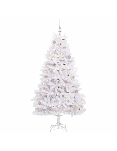 Albero di Natale Artificiale con Rami Pieghevoli Bianco 180 cm