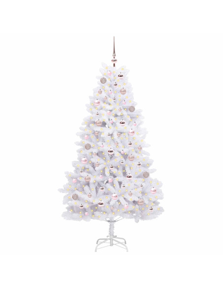 Albero di Natale Artificiale con Rami Pieghevoli Bianco 180 cm