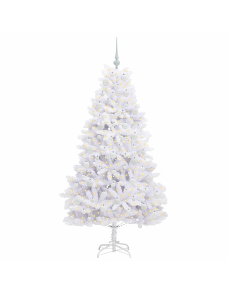 Albero di Natale Artificiale con Rami Pieghevoli Bianco 180 cm
