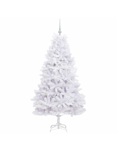 Albero di Natale Artificiale con Rami Pieghevoli Bianco 180 cm