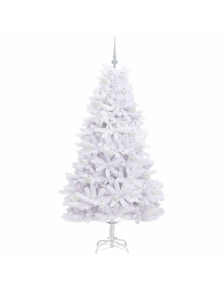 Albero di Natale Artificiale con Rami Pieghevoli Bianco 180 cm