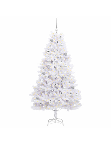 Albero di Natale Artificiale con Rami Pieghevoli Bianco 180 cm