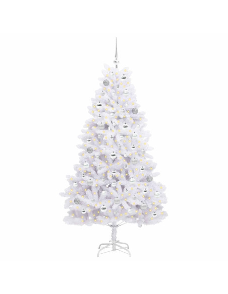 Albero di Natale Artificiale con Rami Pieghevoli Bianco 180 cm