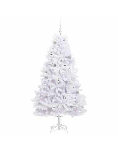 Albero di Natale Artificiale con Rami Pieghevoli Bianco 180 cm