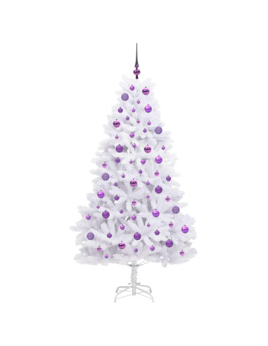 Albero di Natale Artificiale con Rami Pieghevoli Bianco 180 cm