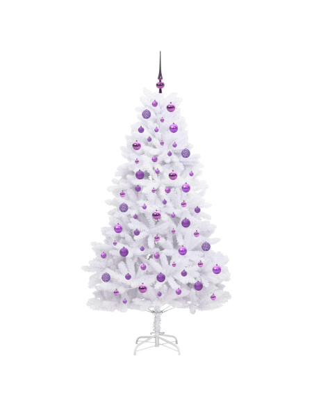 Albero di Natale Artificiale con Rami Pieghevoli Bianco 180 cm