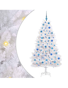 Albero di Natale Artificiale con Rami Pieghevoli Bianco 180 cm 2