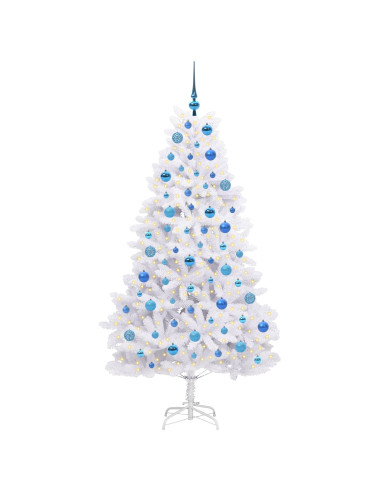 Albero di Natale Artificiale con Rami Pieghevoli Bianco 180 cm