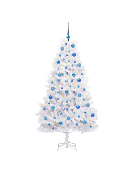 Albero di Natale Artificiale con Rami Pieghevoli Bianco 180 cm