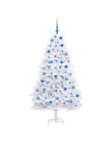 Albero di Natale Artificiale con Rami Pieghevoli Bianco 180 cm