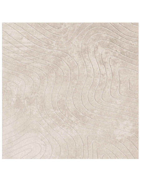 Tappeti per area Quadrato HUARTE Beige 120 x 120 cm Poliestere