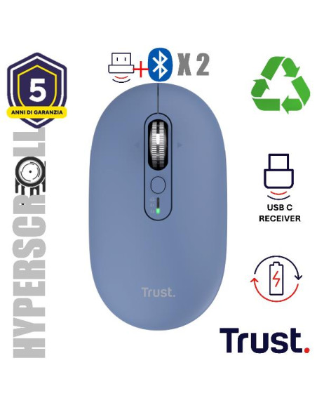 SERON HYPSCROLL SLIM WRLS MOUSE BLU