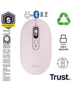 SERON HYPSCROLL SLIM WRLS MOUSE PNK