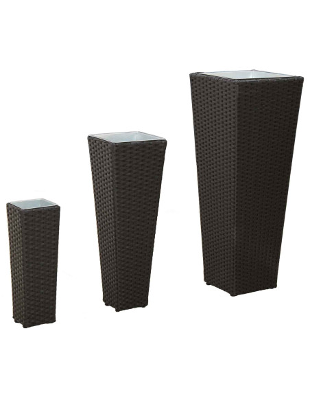 Set da esterno 3 pcs Nero Metallo
