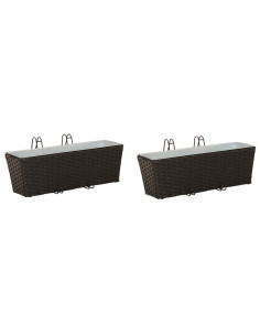Ringhiera 2 pcs Nero 50 x 17 x 17 cm Metallo 2