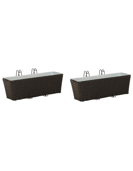 Ringhiera 2 pcs Nero 50 x 17 x 17 cm Metallo