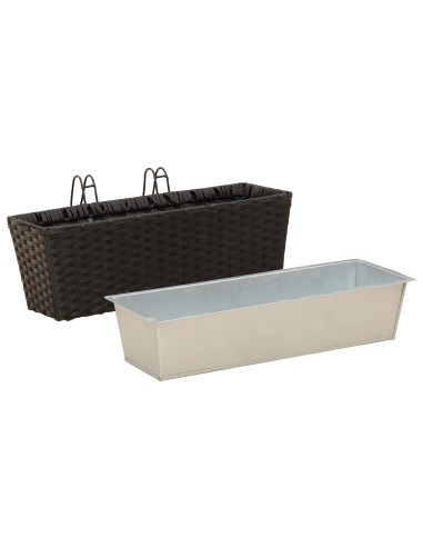 Ringhiera 2 pcs Nero 50 x 17 x 17 cm Metallo